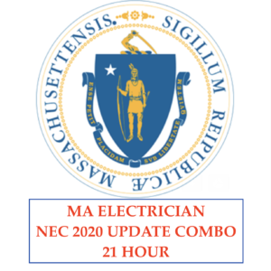 MA Electrician 21 Hour Continuing Education NEC 2020 (15 hr)  & Prof. Dev. (6 hr) Combo Online Course