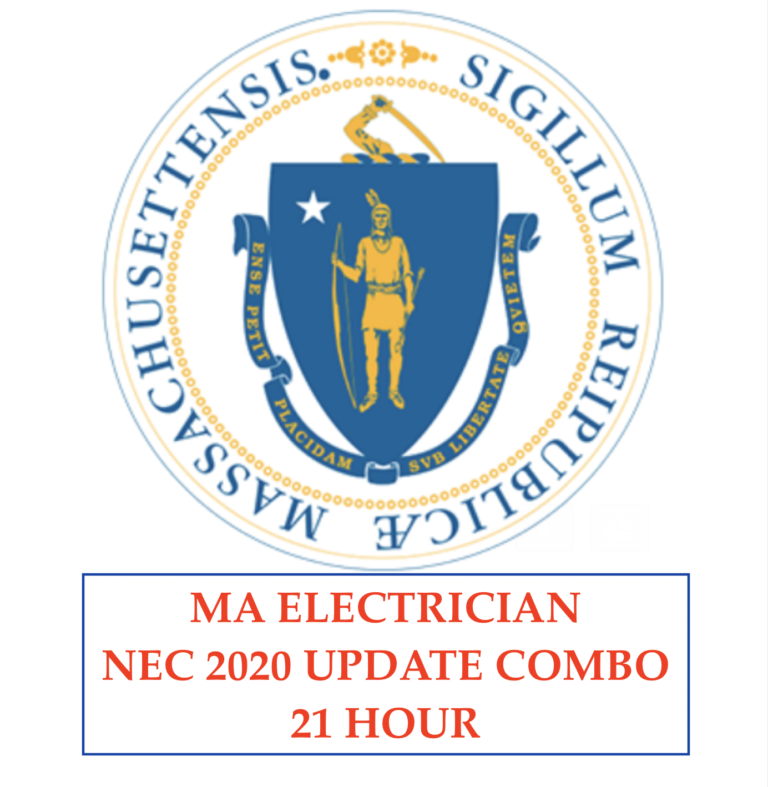 MA Electrician 21 Hour Continuing Ed. NEC 2020 & Prof. Dev.
