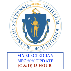 MA Electrician C & D Licensees NEC 2020 Code Update Online 15 HR (Incl. NFPA 72)